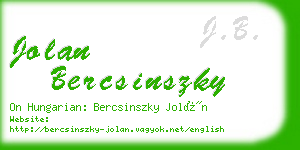 jolan bercsinszky business card